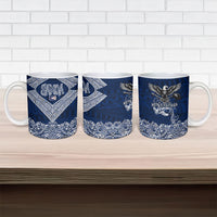American Samoa Eagle Ceramic Mug Sea Turtle Traditional Polynesian Tribal Tattoo TS04 - Polynesian Pride