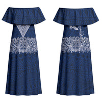 American Samoa Eagle Couples Matching Off Shoulder Maxi Dress and Long Sleeve Button Shirt Sea Turtle Traditional Polynesian Tribal Tattoo TS04 - Polynesian Pride