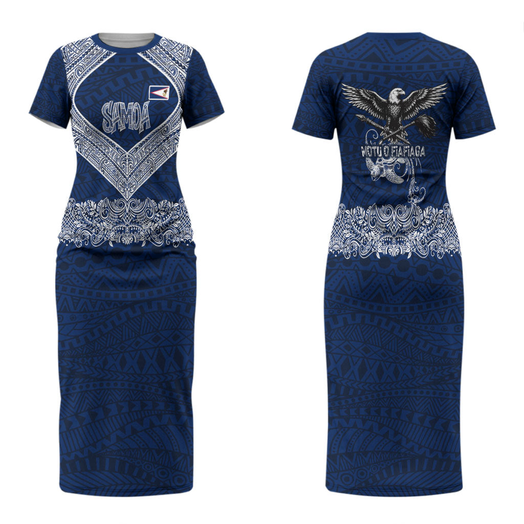 American Samoa Eagle Couples Matching Short Sleeve Bodycon Dress and Long Sleeve Button Shirt Sea Turtle Traditional Polynesian Tribal Tattoo TS04 - Polynesian Pride