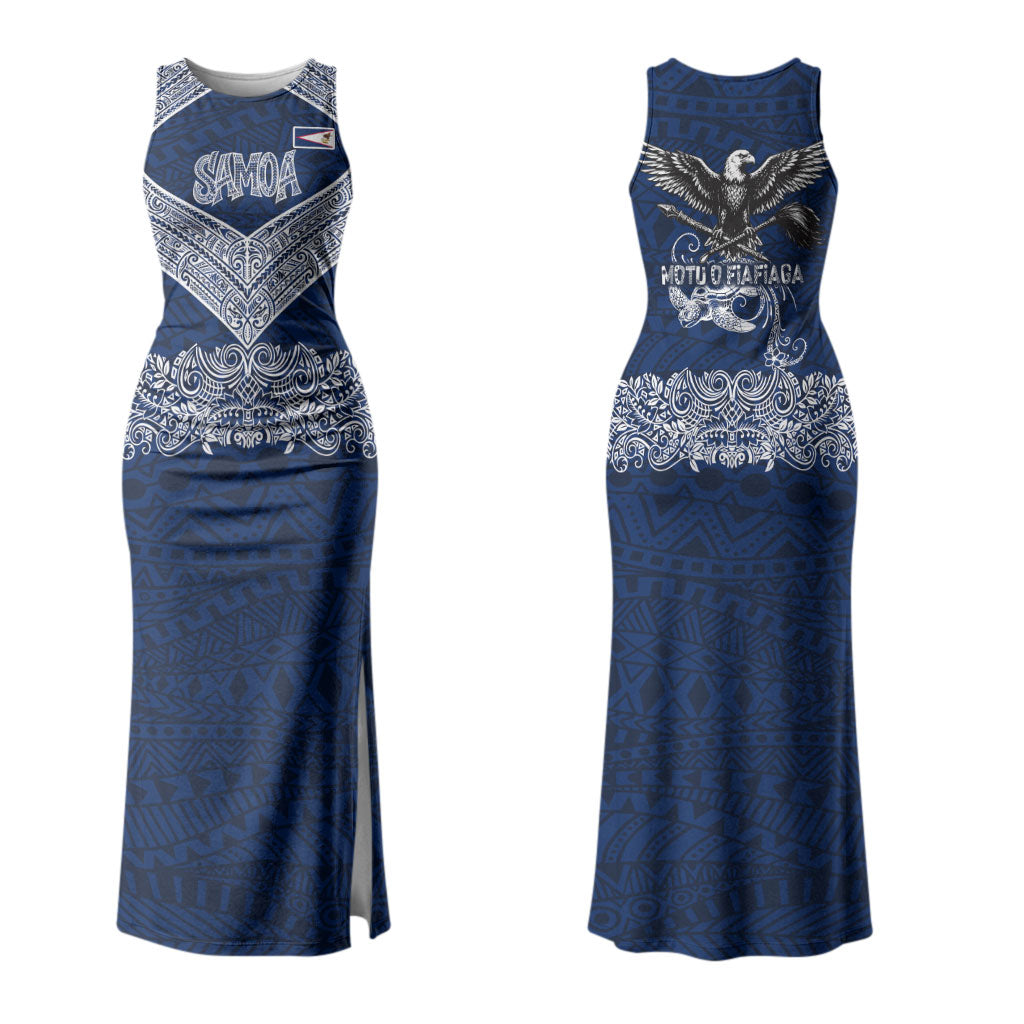 American Samoa Eagle Couples Matching Tank Maxi Dress and Hawaiian Shirt Sea Turtle Traditional Polynesian Tribal Tattoo TS04 - Polynesian Pride
