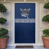 American Samoa Eagle Door Cover Sea Turtle Traditional Polynesian Tribal Tattoo TS04 Blue White - Polynesian Pride