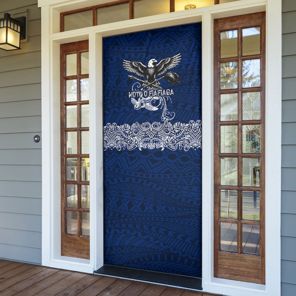 American Samoa Eagle Door Cover Sea Turtle Traditional Polynesian Tribal Tattoo TS04 - Polynesian Pride