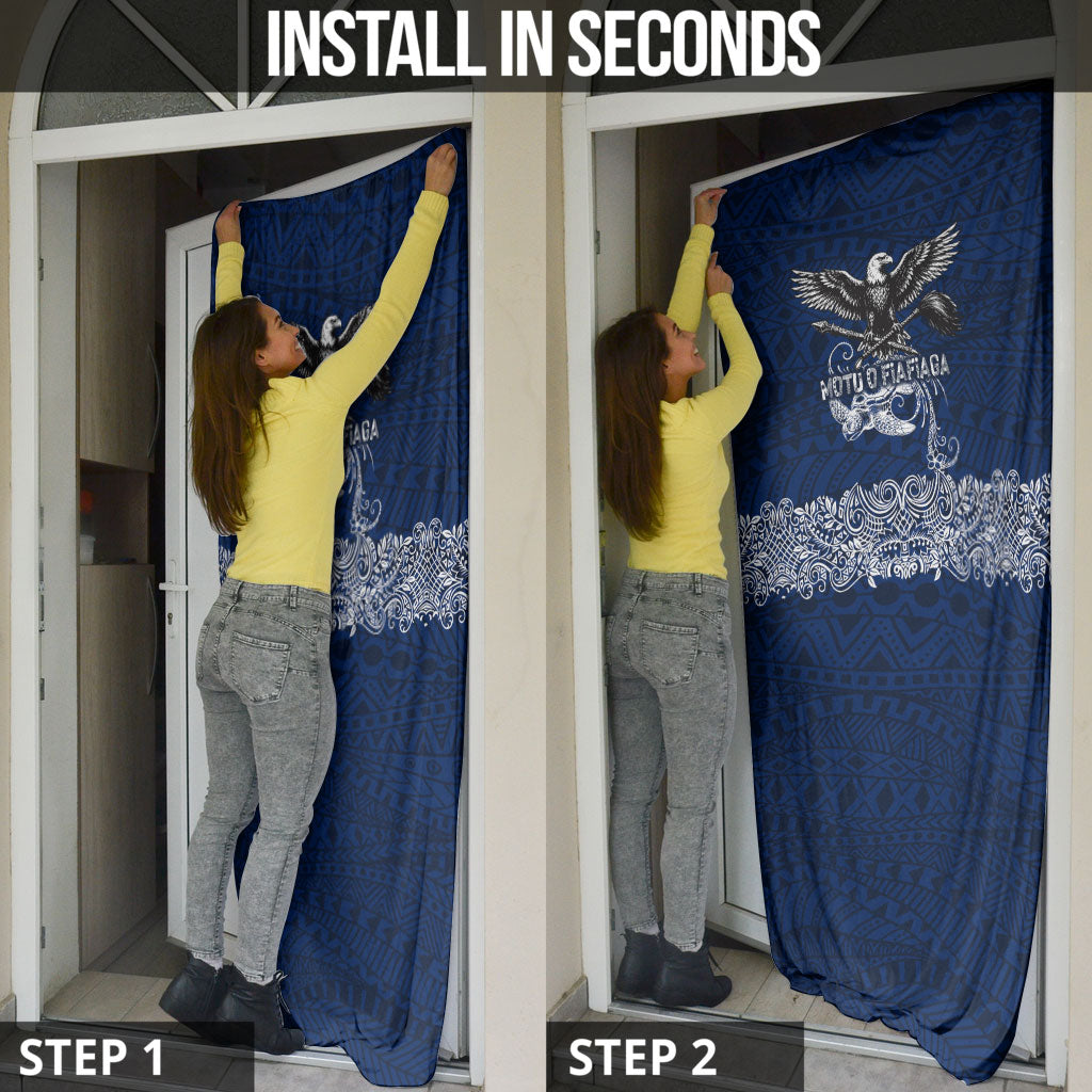 American Samoa Eagle Door Cover Sea Turtle Traditional Polynesian Tribal Tattoo TS04 - Polynesian Pride