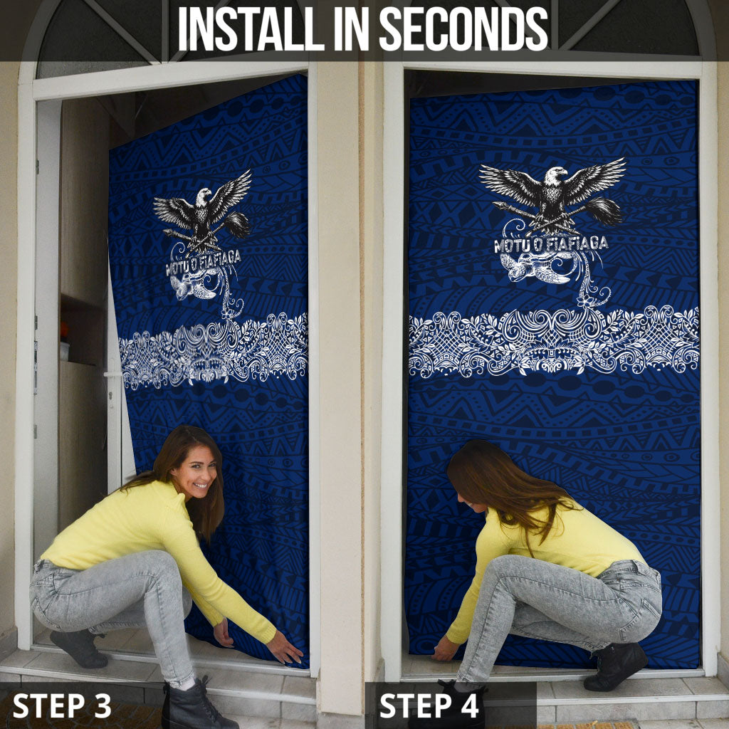 American Samoa Eagle Door Cover Sea Turtle Traditional Polynesian Tribal Tattoo TS04 - Polynesian Pride