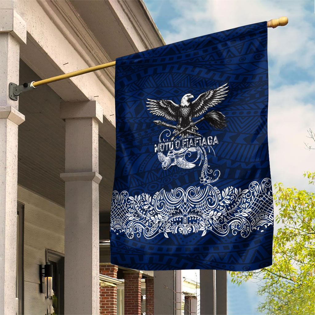 American Samoa Eagle Garden Flag Sea Turtle Traditional Polynesian Tribal Tattoo TS04 House Flag Blue White - Polynesian Pride