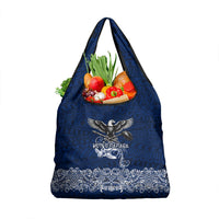 American Samoa Eagle Grocery Bag Sea Turtle Traditional Polynesian Tribal Tattoo TS04 1-pack One Size Blue White - Polynesian Pride