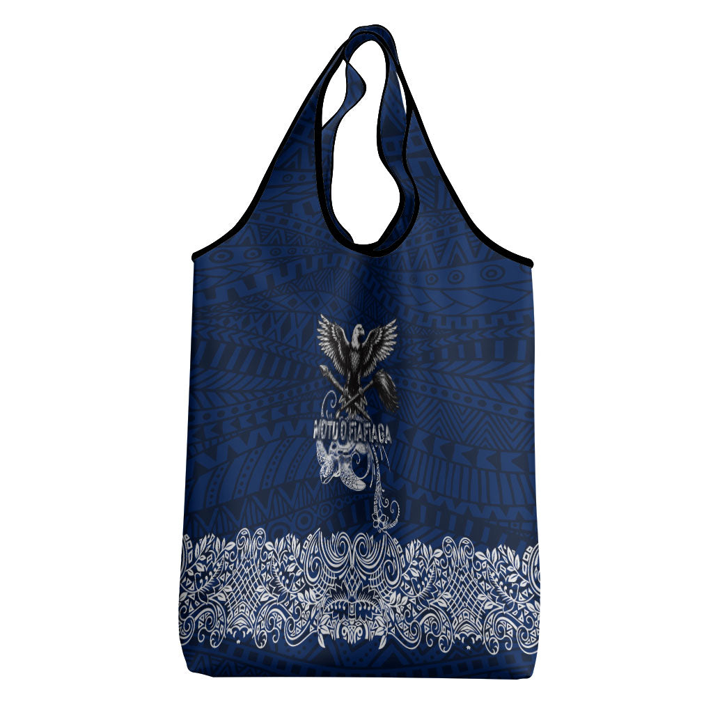 American Samoa Eagle Grocery Bag Sea Turtle Traditional Polynesian Tribal Tattoo TS04 - Polynesian Pride