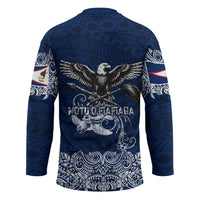 American Samoa Eagle Hockey Jersey Sea Turtle Traditional Polynesian Tribal Tattoo TS04 - Polynesian Pride