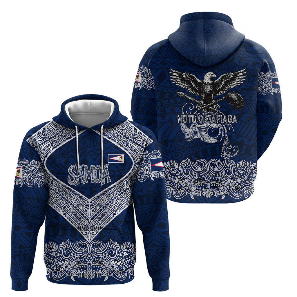 American Samoa Eagle Hoodie Sea Turtle Traditional Polynesian Tribal Tattoo TS04 - Polynesian Pride