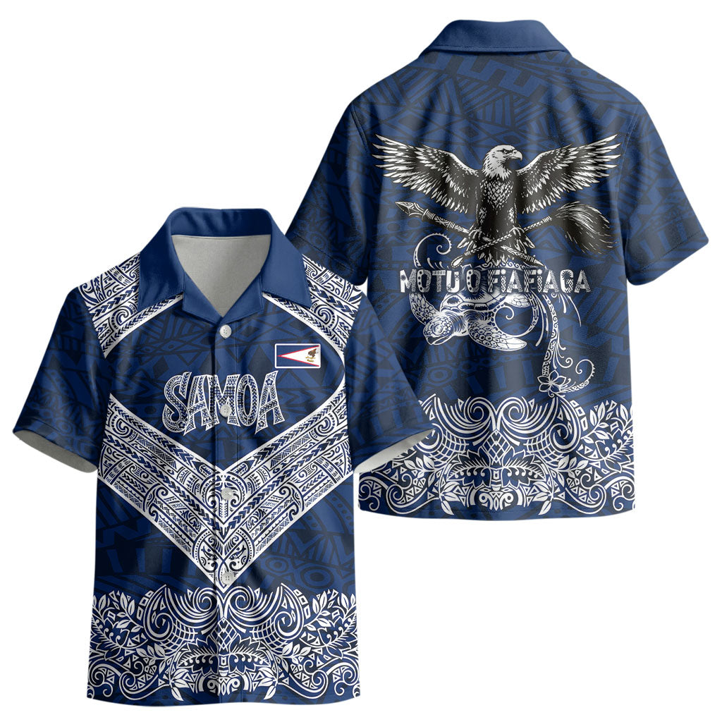 American Samoa Eagle Kid Hawaiian Shirt Sea Turtle Traditional Polynesian Tribal Tattoo TS04 - Polynesian Pride