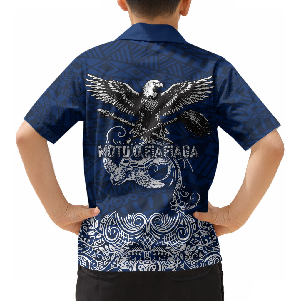American Samoa Eagle Kid Hawaiian Shirt Sea Turtle Traditional Polynesian Tribal Tattoo TS04 - Polynesian Pride