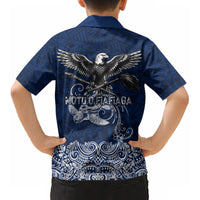 American Samoa Eagle Kid Hawaiian Shirt Sea Turtle Traditional Polynesian Tribal Tattoo TS04 - Polynesian Pride
