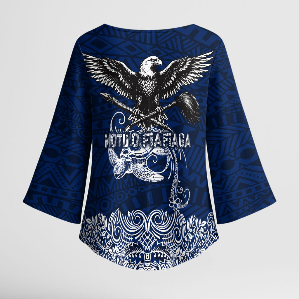 American Samoa Eagle Kimono Sleeve Blouse Sea Turtle Traditional Polynesian Tribal Tattoo TS04 - Polynesian Pride