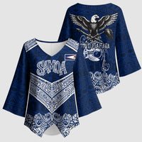 American Samoa Eagle Kimono Sleeve Blouse Sea Turtle Traditional Polynesian Tribal Tattoo TS04 - Polynesian Pride