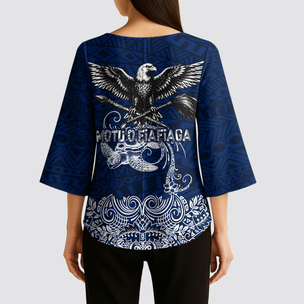 American Samoa Eagle Kimono Sleeve Blouse Sea Turtle Traditional Polynesian Tribal Tattoo TS04 - Polynesian Pride