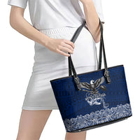 American Samoa Eagle Leather Tote Bag Sea Turtle Traditional Polynesian Tribal Tattoo TS04 - Polynesian Pride