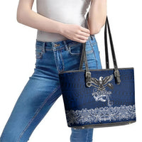American Samoa Eagle Leather Tote Bag Sea Turtle Traditional Polynesian Tribal Tattoo TS04 - Polynesian Pride