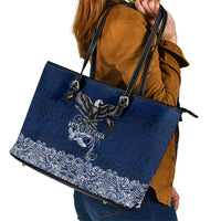 American Samoa Eagle Leather Tote Bag Sea Turtle Traditional Polynesian Tribal Tattoo TS04 - Polynesian Pride