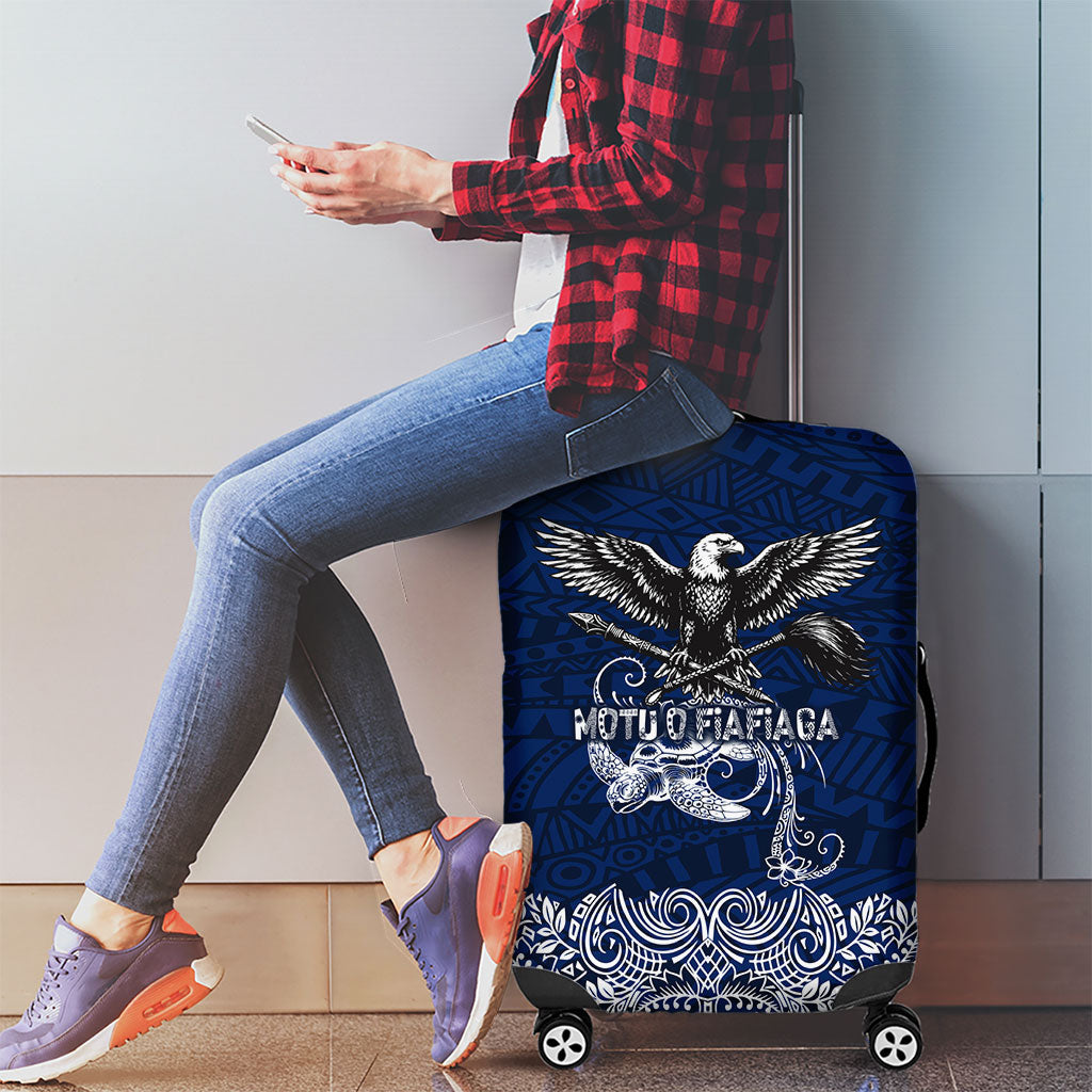 American Samoa Eagle Luggage Cover Sea Turtle Traditional Polynesian Tribal Tattoo TS04 - Polynesian Pride