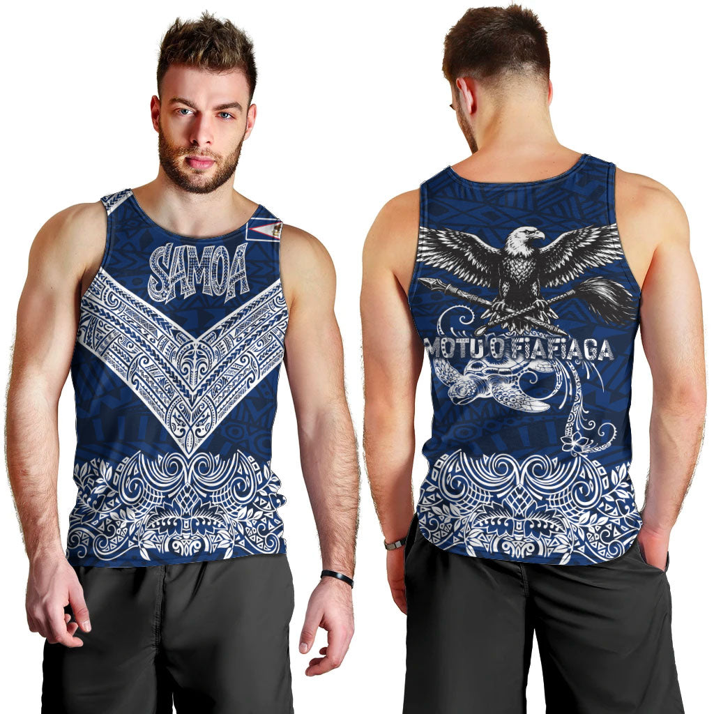 American Samoa Eagle Men Tank Top Sea Turtle Traditional Polynesian Tribal Tattoo TS04 - Polynesian Pride