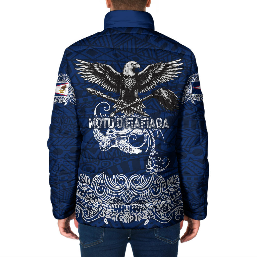 American Samoa Eagle Padded Jacket Sea Turtle Traditional Polynesian Tribal Tattoo TS04 - Polynesian Pride