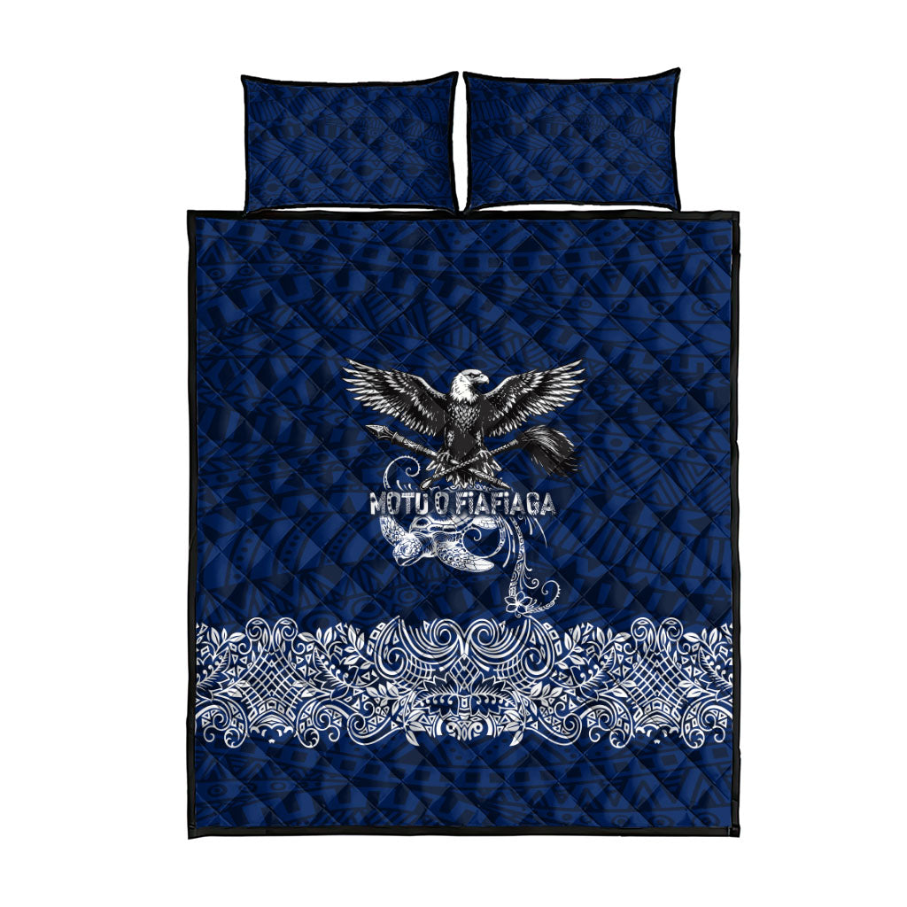 American Samoa Eagle Quilt Bed Set Sea Turtle Traditional Polynesian Tribal Tattoo TS04 - Polynesian Pride