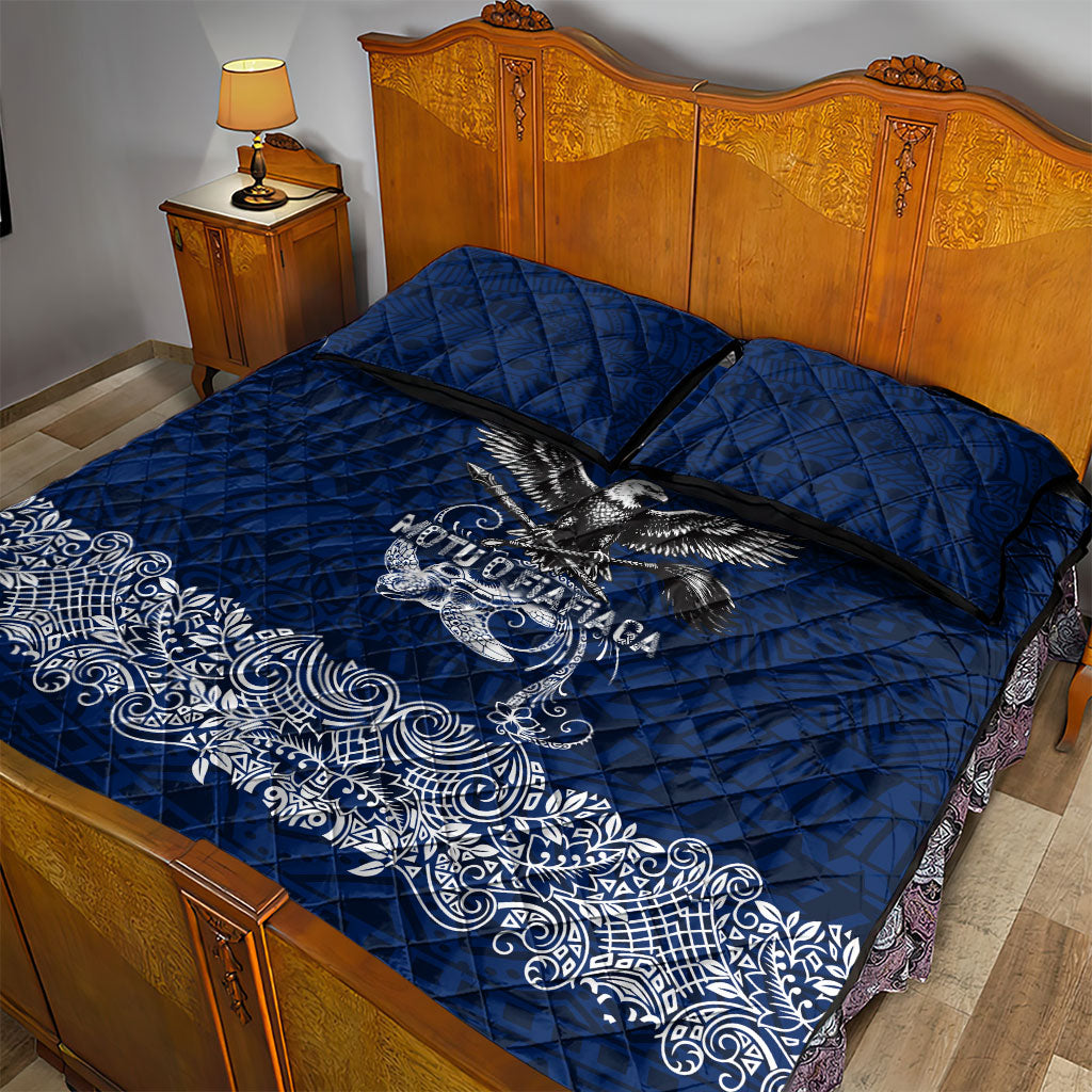 American Samoa Eagle Quilt Bed Set Sea Turtle Traditional Polynesian Tribal Tattoo TS04 - Polynesian Pride