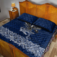 American Samoa Eagle Quilt Bed Set Sea Turtle Traditional Polynesian Tribal Tattoo TS04 - Polynesian Pride