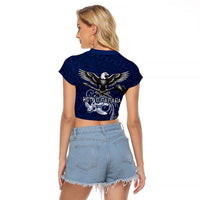 American Samoa Eagle Raglan Cropped T Shirt Sea Turtle Traditional Polynesian Tribal Tattoo TS04 - Polynesian Pride