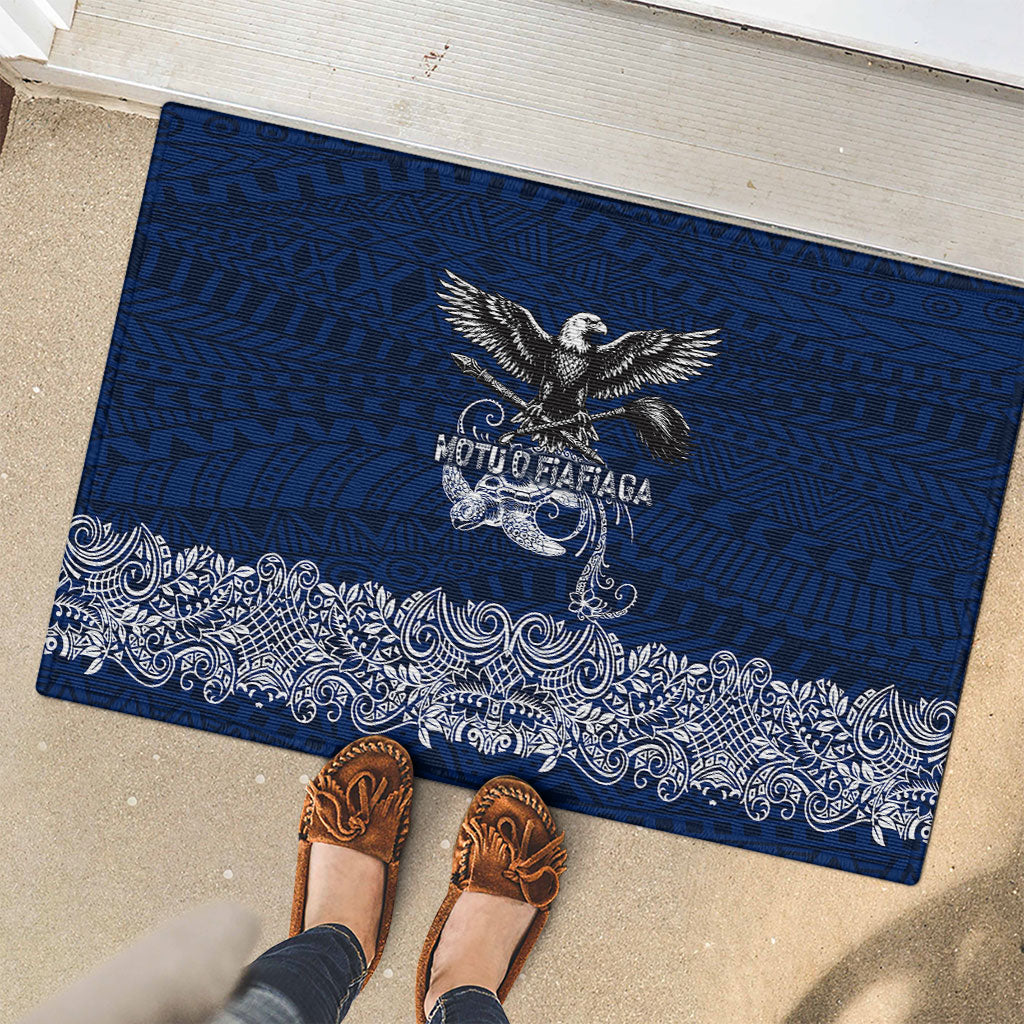 American Samoa Eagle Rubber Doormat Sea Turtle Traditional Polynesian Tribal Tattoo TS04 - Polynesian Pride