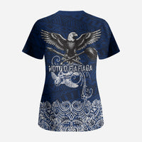 American Samoa Eagle Scrub Top Sea Turtle Traditional Polynesian Tribal Tattoo TS04 - Polynesian Pride