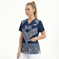 American Samoa Eagle Scrub Top Sea Turtle Traditional Polynesian Tribal Tattoo TS04 - Polynesian Pride