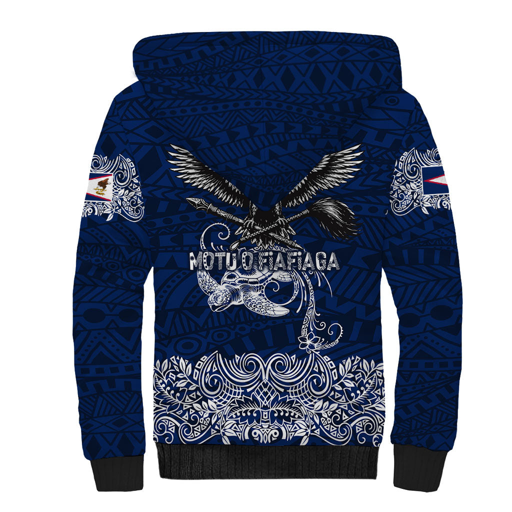 American Samoa Eagle Sherpa Hoodie Sea Turtle Traditional Polynesian Tribal Tattoo TS04 - Polynesian Pride