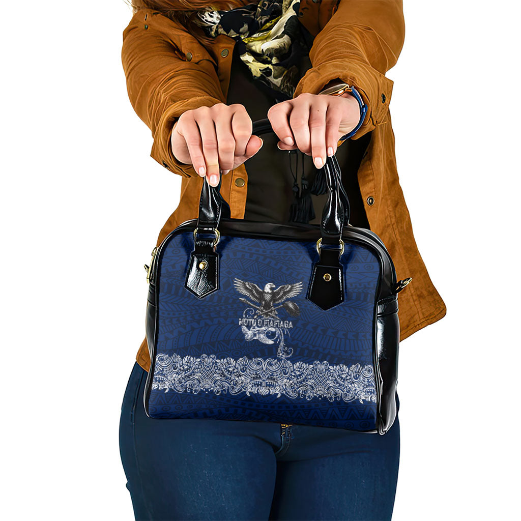 American Samoa Eagle Shoulder Handbag Sea Turtle Traditional Polynesian Tribal Tattoo TS04 One Size Blue White - Polynesian Pride