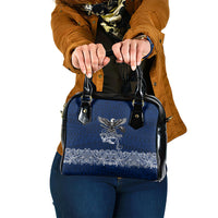 American Samoa Eagle Shoulder Handbag Sea Turtle Traditional Polynesian Tribal Tattoo TS04 One Size Blue White - Polynesian Pride