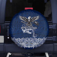 American Samoa Eagle Spare Tire Cover Sea Turtle Traditional Polynesian Tribal Tattoo TS04 No hole Blue White - Polynesian Pride