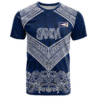 American Samoa Eagle T Shirt Sea Turtle Traditional Polynesian Tribal Tattoo TS04 Blue White - Polynesian Pride