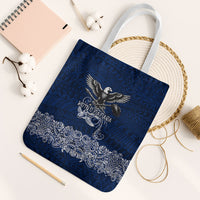 American Samoa Eagle Tote Bag Sea Turtle Traditional Polynesian Tribal Tattoo TS04 White Strap One Size Blue White - Polynesian Pride