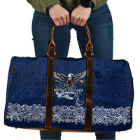 American Samoa Eagle Travel Bag Sea Turtle Traditional Polynesian Tribal Tattoo TS04 Blue White - Polynesian Pride