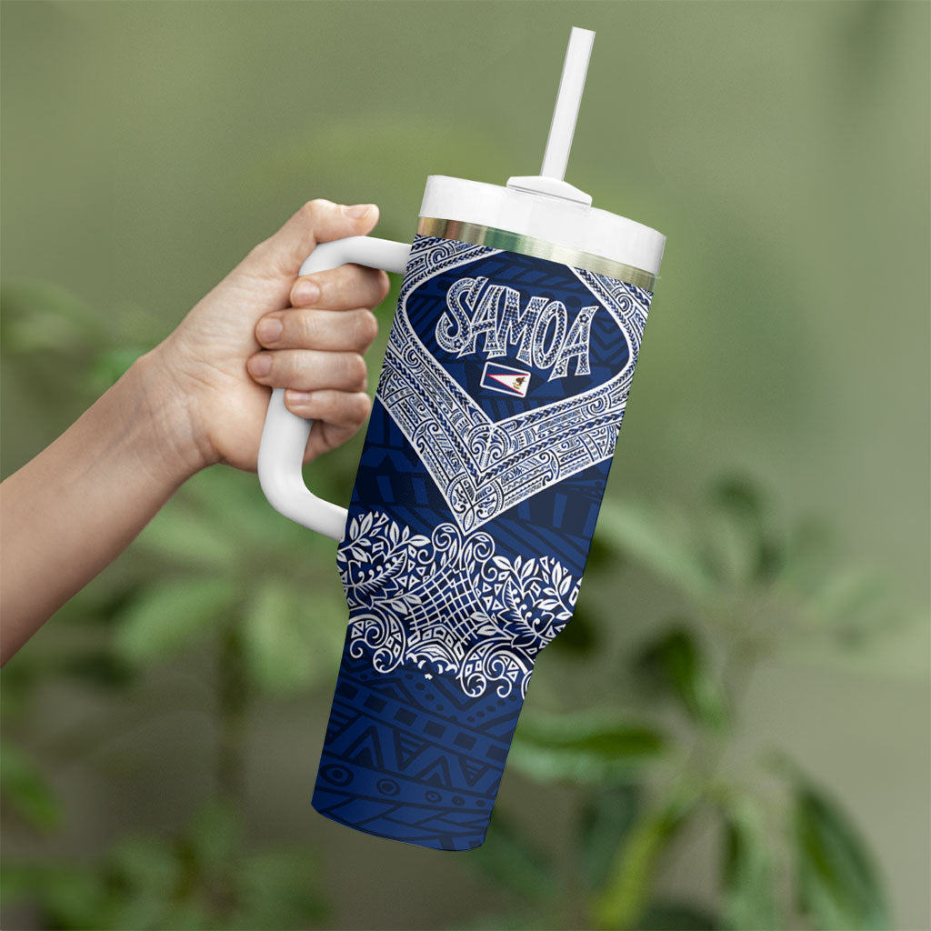 American Samoa Eagle Tumbler With Handle Sea Turtle Traditional Polynesian Tribal Tattoo TS04 - Polynesian Pride