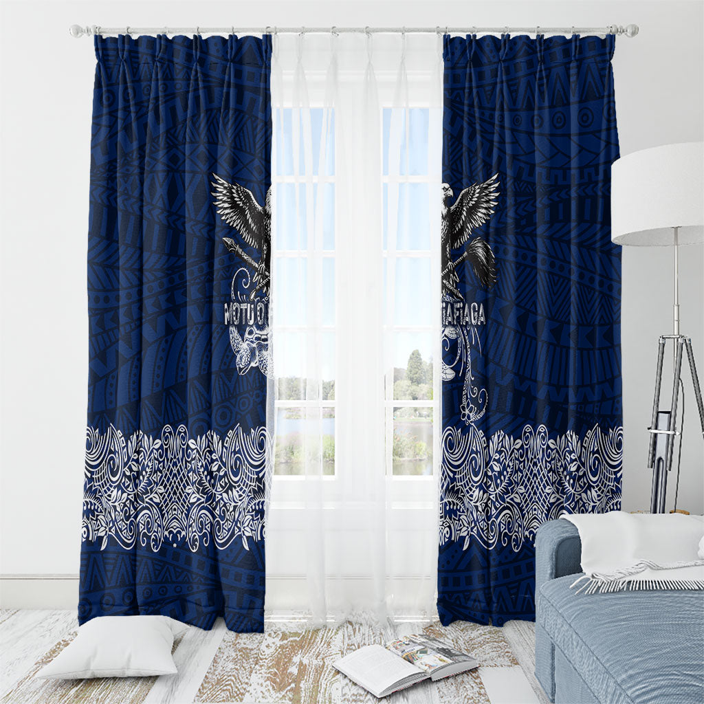 American Samoa Eagle Window Curtain Sea Turtle Traditional Polynesian Tribal Tattoo TS04 - Polynesian Pride