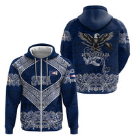 American Samoa Eagle Zip Hoodie Sea Turtle Traditional Polynesian Tribal Tattoo TS04 - Polynesian Pride