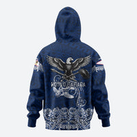 American Samoa Eagle Zip Hoodie Sea Turtle Traditional Polynesian Tribal Tattoo TS04 - Polynesian Pride