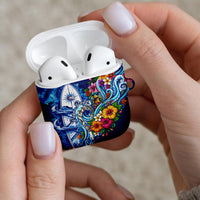 American Samoa Pago Pago AirPods Case Sea Turtle And Fruit Bat - Tropical Hibiscus Flowers Polynesian TS04 - Polynesian Pride