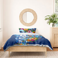American Samoa Pago Pago Bedding Set Sea Turtle And Fruit Bat - Tropical Hibiscus Flowers Polynesian TS04 - Polynesian Pride