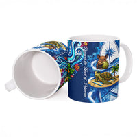American Samoa Pago Pago Ceramic Mug Sea Turtle And Fruit Bat - Tropical Hibiscus Flowers Polynesian TS04 - Polynesian Pride