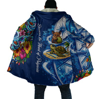 American Samoa Pago Pago Cloak Sea Turtle And Fruit Bat - Tropical Hibiscus Flowers Polynesian TS04 - Polynesian Pride