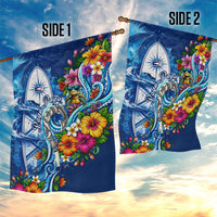 American Samoa Pago Pago Garden Flag Sea Turtle And Fruit Bat - Tropical Hibiscus Flowers Polynesian TS04 - Polynesian Pride
