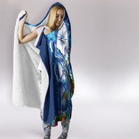 American Samoa Pago Pago Hooded Blanket Sea Turtle And Fruit Bat - Tropical Hibiscus Flowers Polynesian TS04 - Polynesian Pride