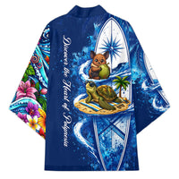 American Samoa Pago Pago Kimono Sea Turtle And Fruit Bat - Tropical Hibiscus Flowers Polynesian TS04 - Polynesian Pride